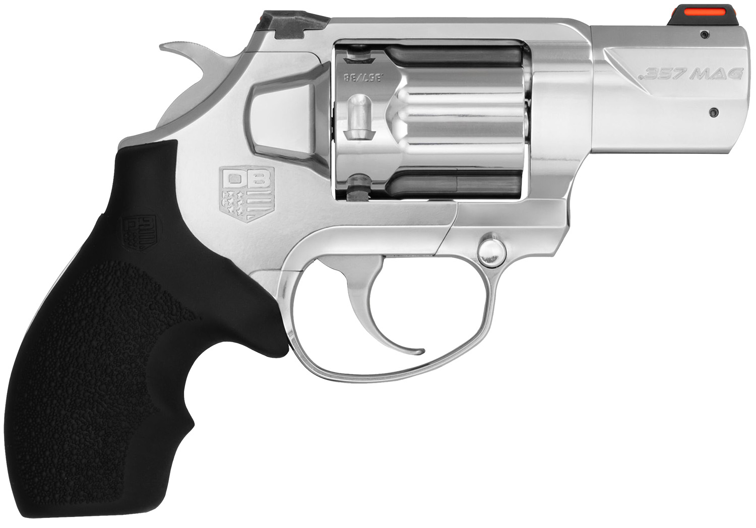 Diamondback DB0700S701 SDR 357 Mag 6rd 2″ Polished Stainless Steel Target Crown Barrel, Polished Stainless Steel Cylinder, Stainless Steel Frame, Black Rubber Grip