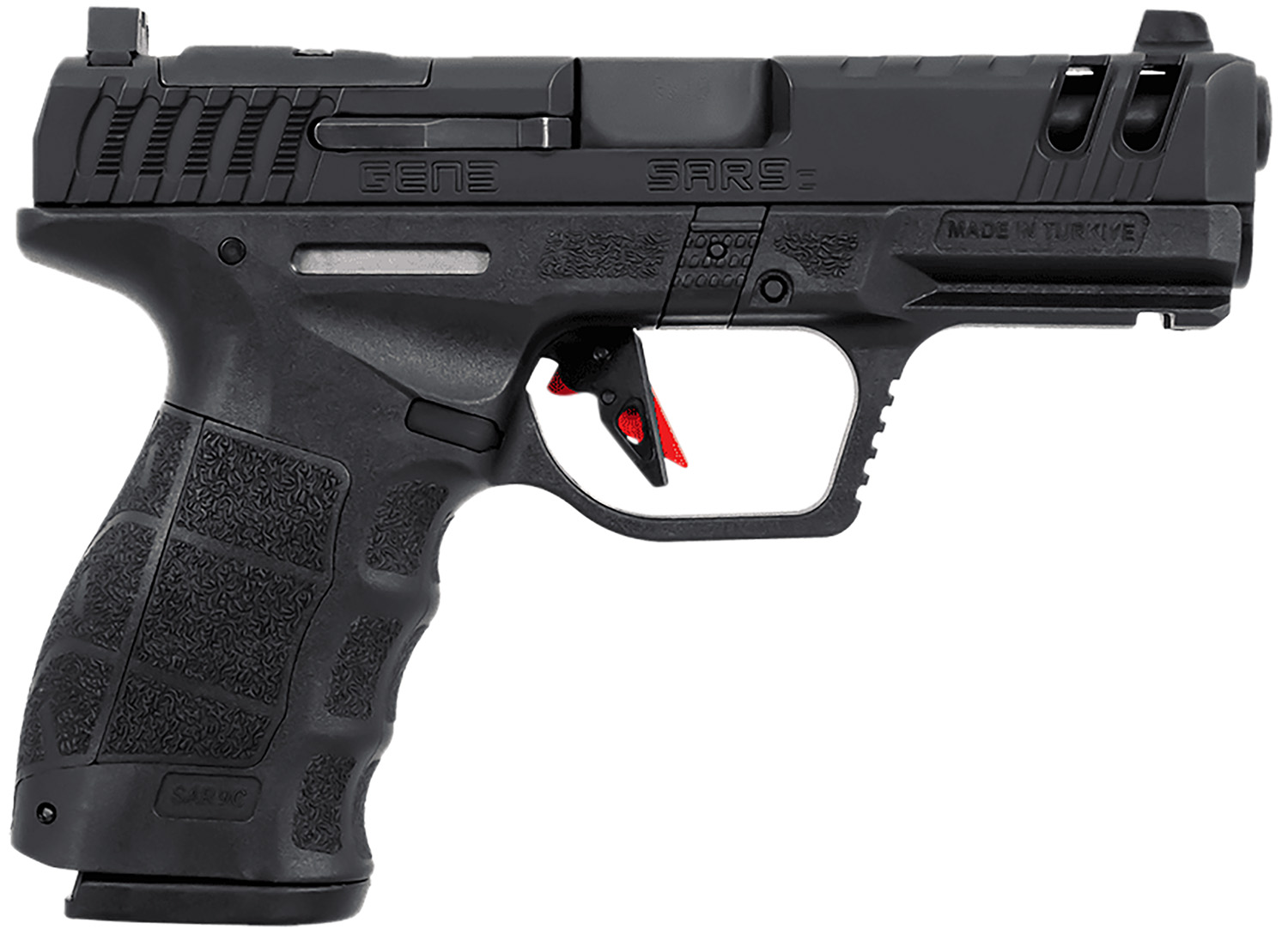 SAR USA SAR9CG3BL SAR9 C Gen3 Compact Frame 9mm Luger 15+1 4″ Black Steel Barrel, Black Steel Optic Ready/Ported/Serrated Slide, Black Polymer Frame w/Picatinny Rail, Interchangeable Backstrap Grip