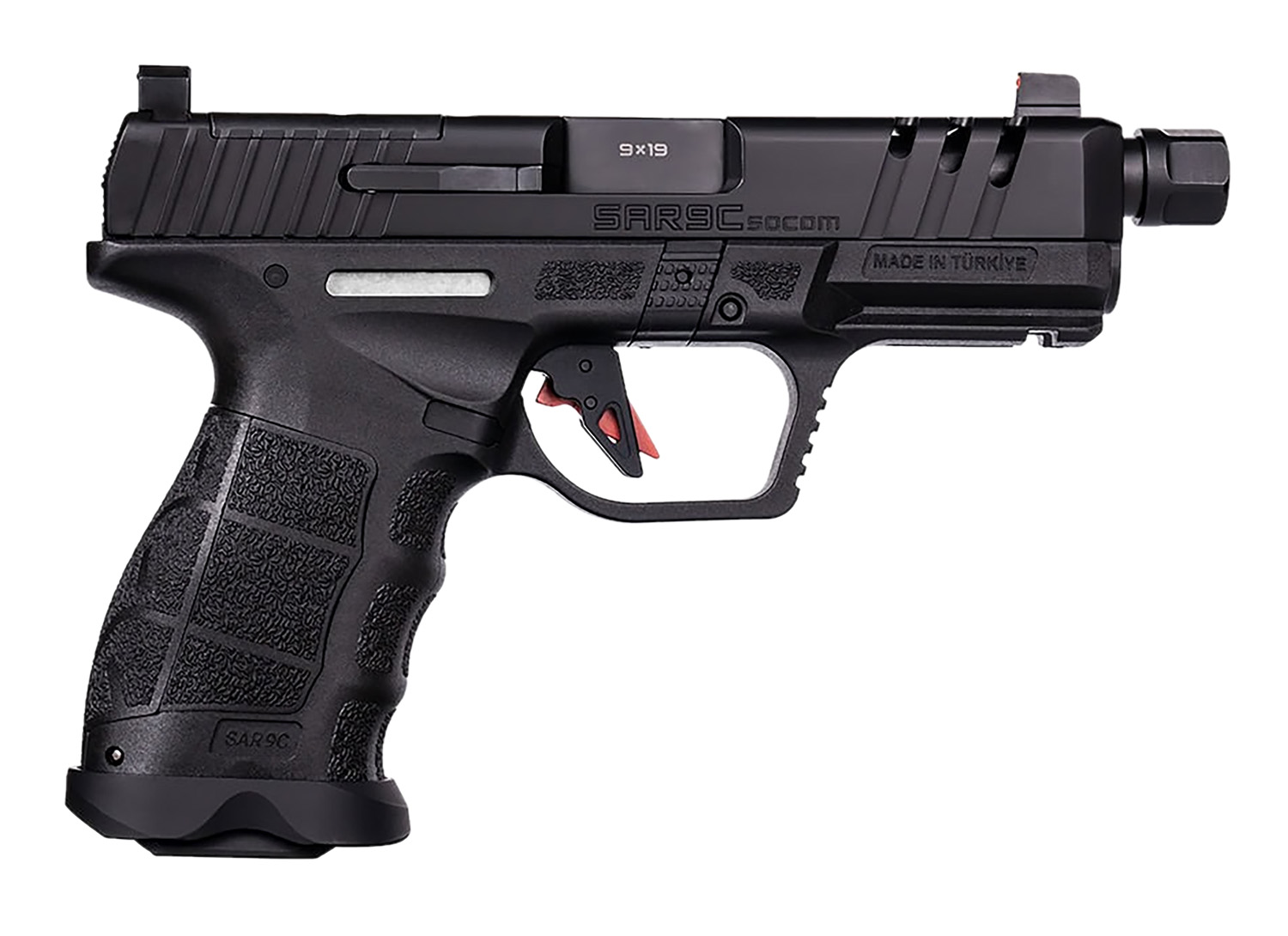 SAR USA SAR9CSOCOMBL SAR9 C Compact Frame 9mm Luger 21+1 4″ Black Steel Barrel, Black Steel Optic Ready/Ported/Serrated Slide, Black Polymer Frame w/Picatinny Rail, Interchangeable Backstrap Grip