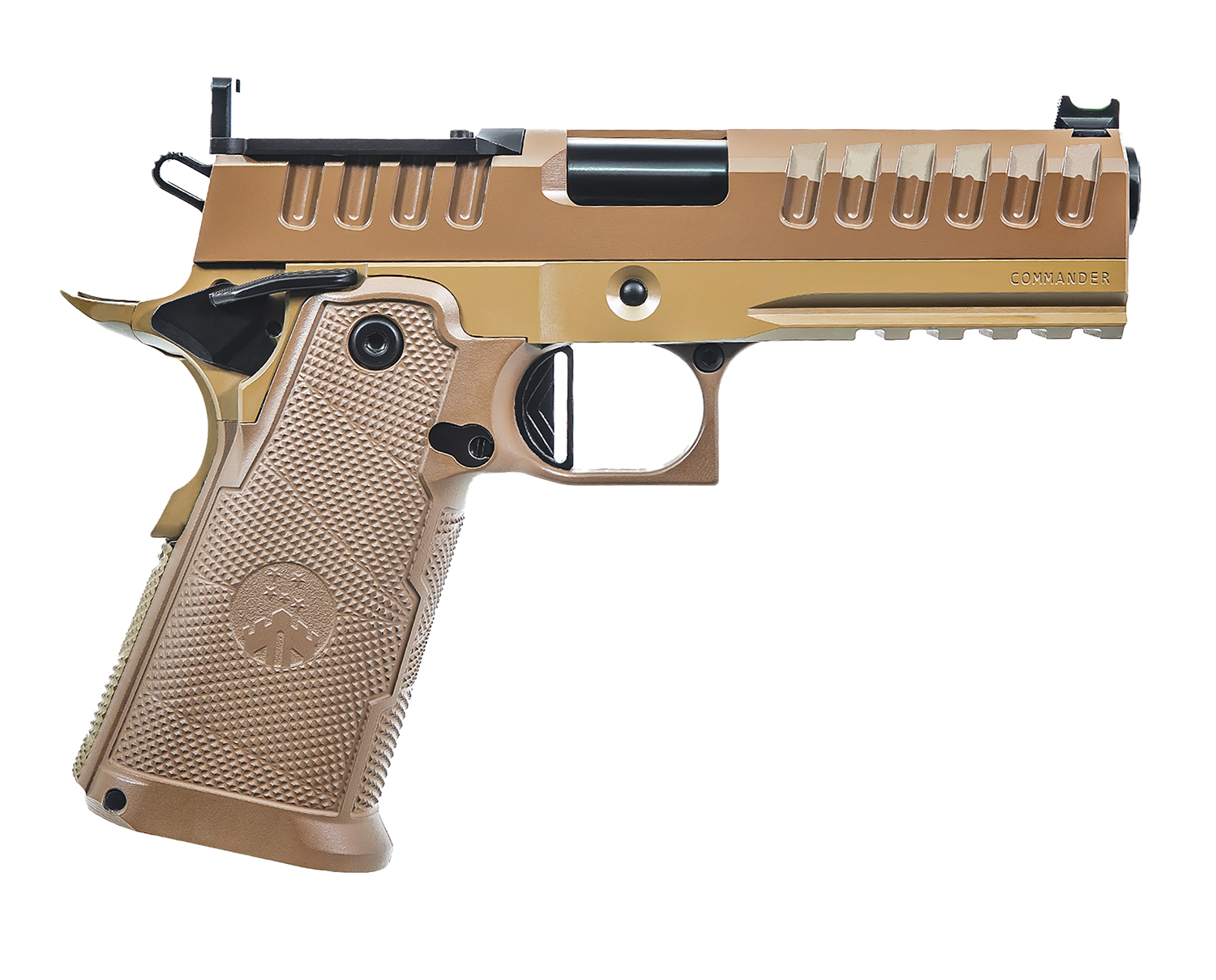 Watchtower Firearms APACHE9MMCMNDRFDE Apache Commander Frame 9mm Luger 15+1 4.25″ Threaded Barrel Steel Slide Flat Dark Earth PVD