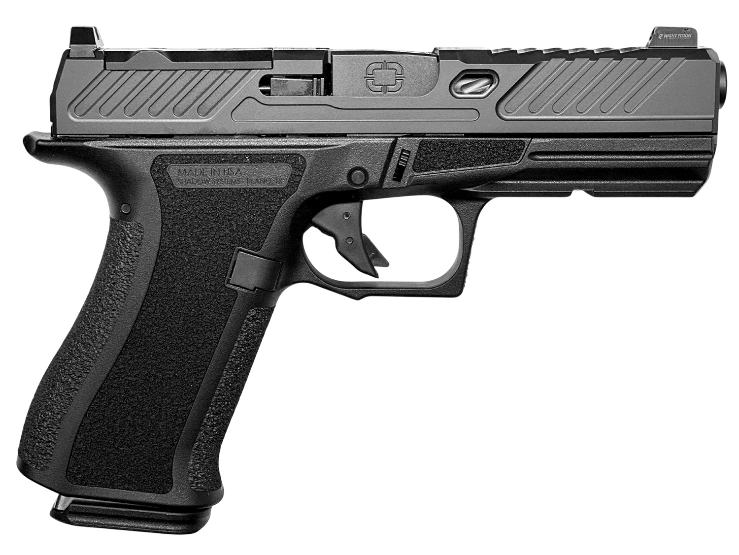 Shadow Systems SS-5056 CR920XL Elite Sub-Compact Frame 9mm Luger 10+1 4.18″ Black Nitride Match Grade Barrel, Long/Optic Cut/Serrated/Window Cut Slide, Black Polymer Frame w/Beavertail & Picatinny Rai