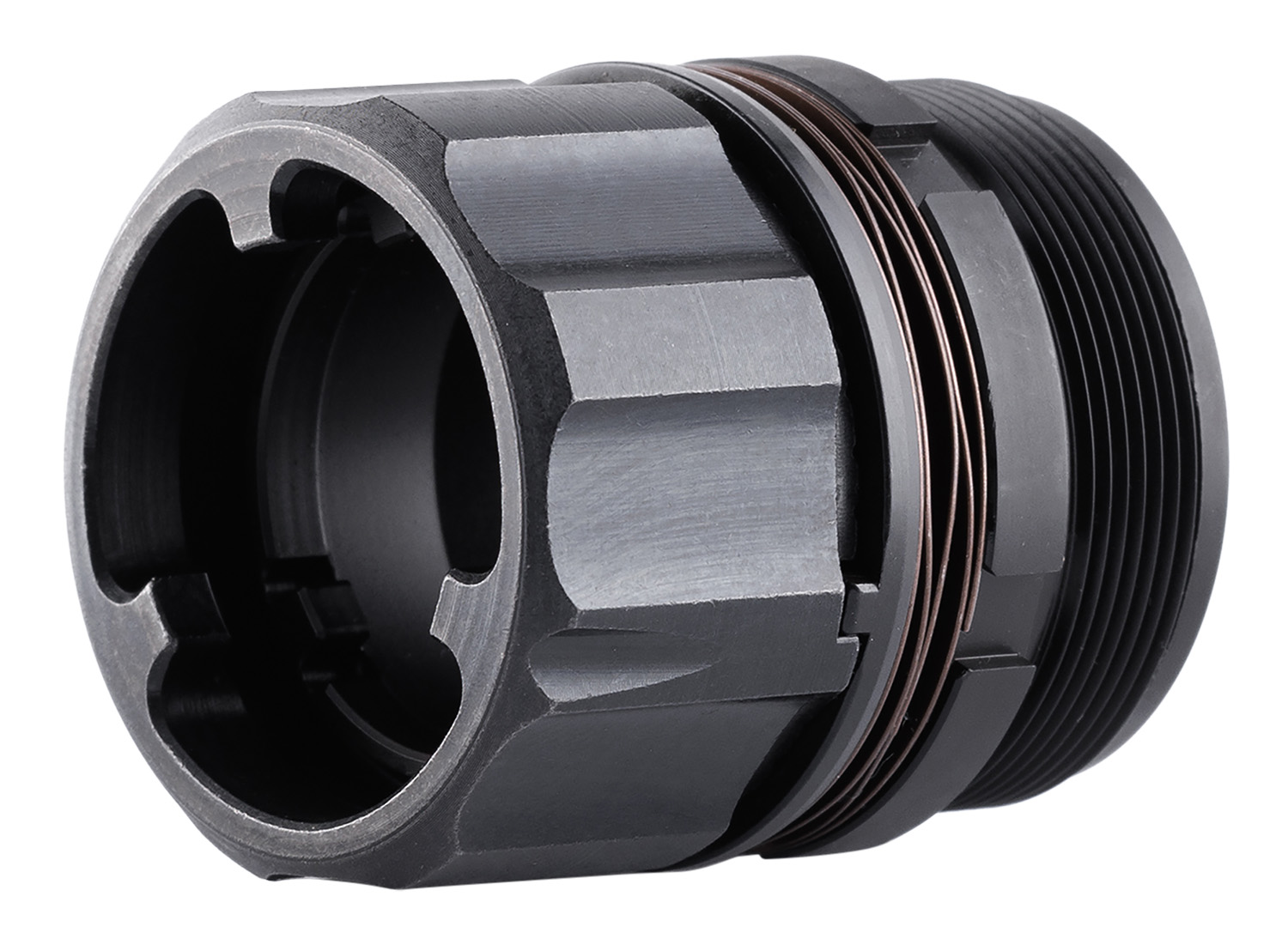 Dead Air DA428 Key-Mo Adapter Black Adapter for HUB Socket Silencers(1 3/8-24)”