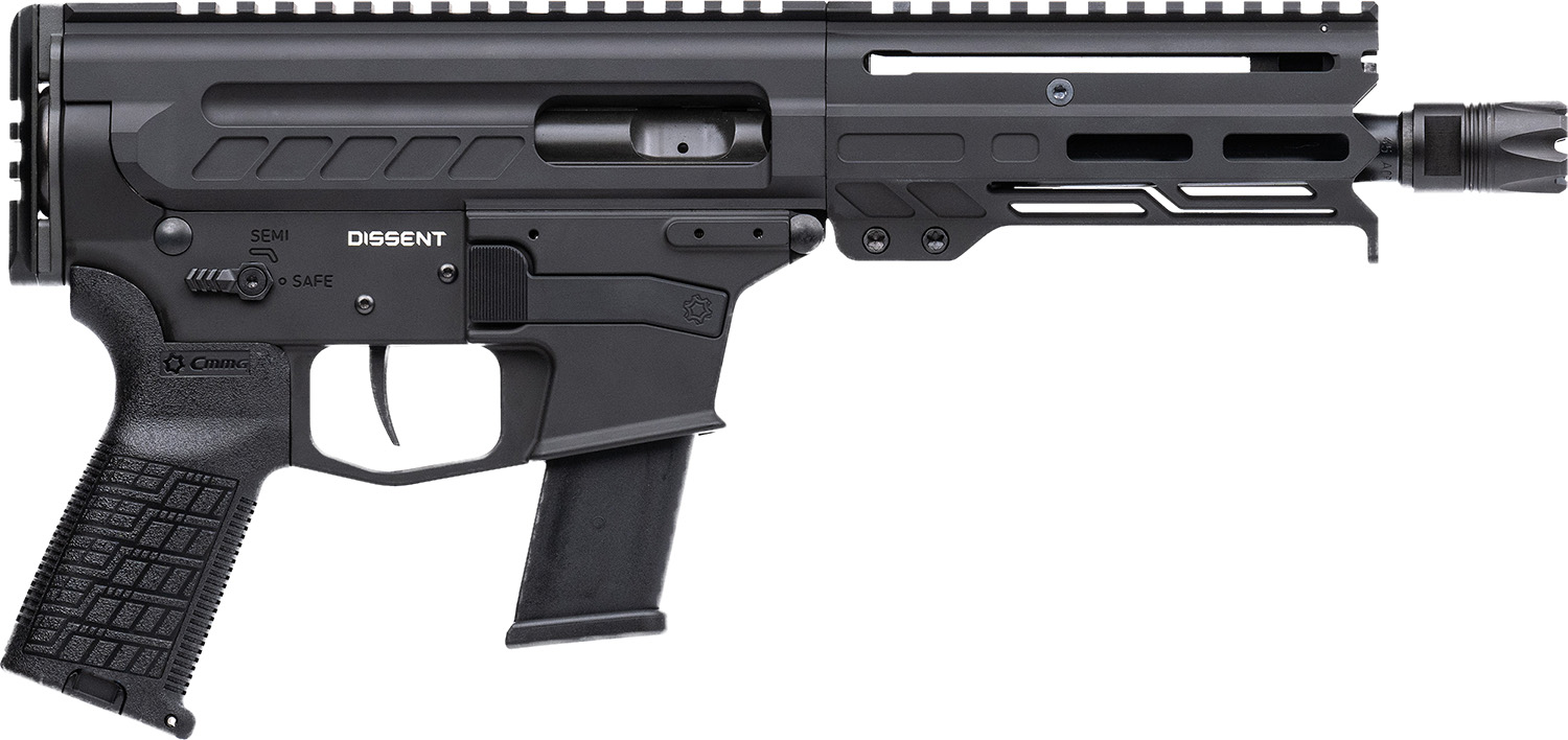 CMMG 45A4C0FAB Dissent MKG 45 ACP 13+1 6.50″ Black Nitride Medium Taper Threaded Barrel, CMMG 5.5″ M-LOK Handguards, Black Armor Cerakote Aluminum Picatinny Rail Receiver, CMMG Zeroed Grips