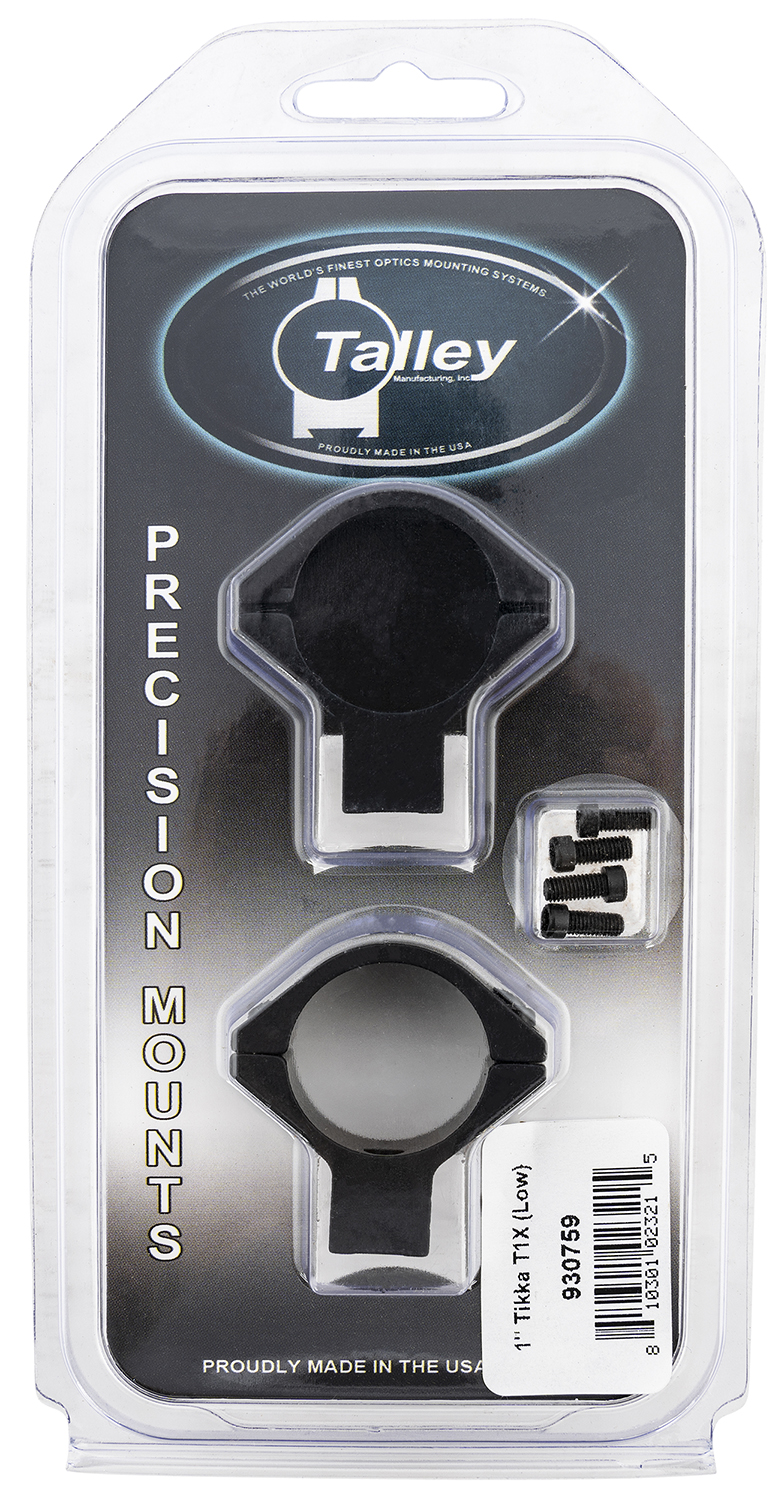 Talley 930759 Scope Mount/Ring Combo  Black Anodized Aluminum 1″ Tube Tikka T1/T1X Low Rings 0 MOA