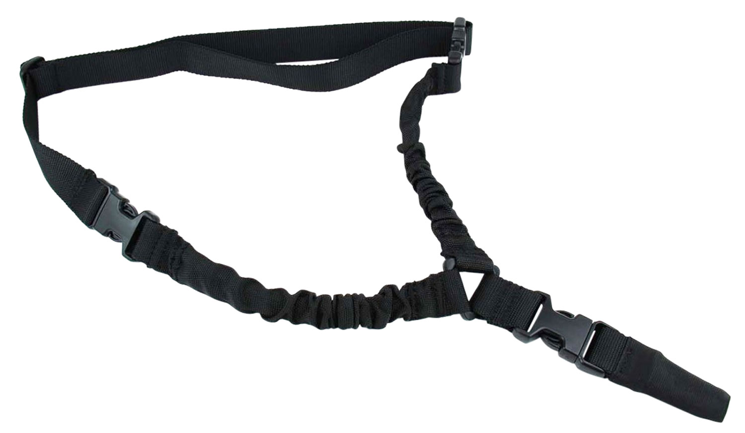 TacFire SL002B One Point Sling Black Nylon 30″-40″ OAL Adjustable Double Bungee Rifle