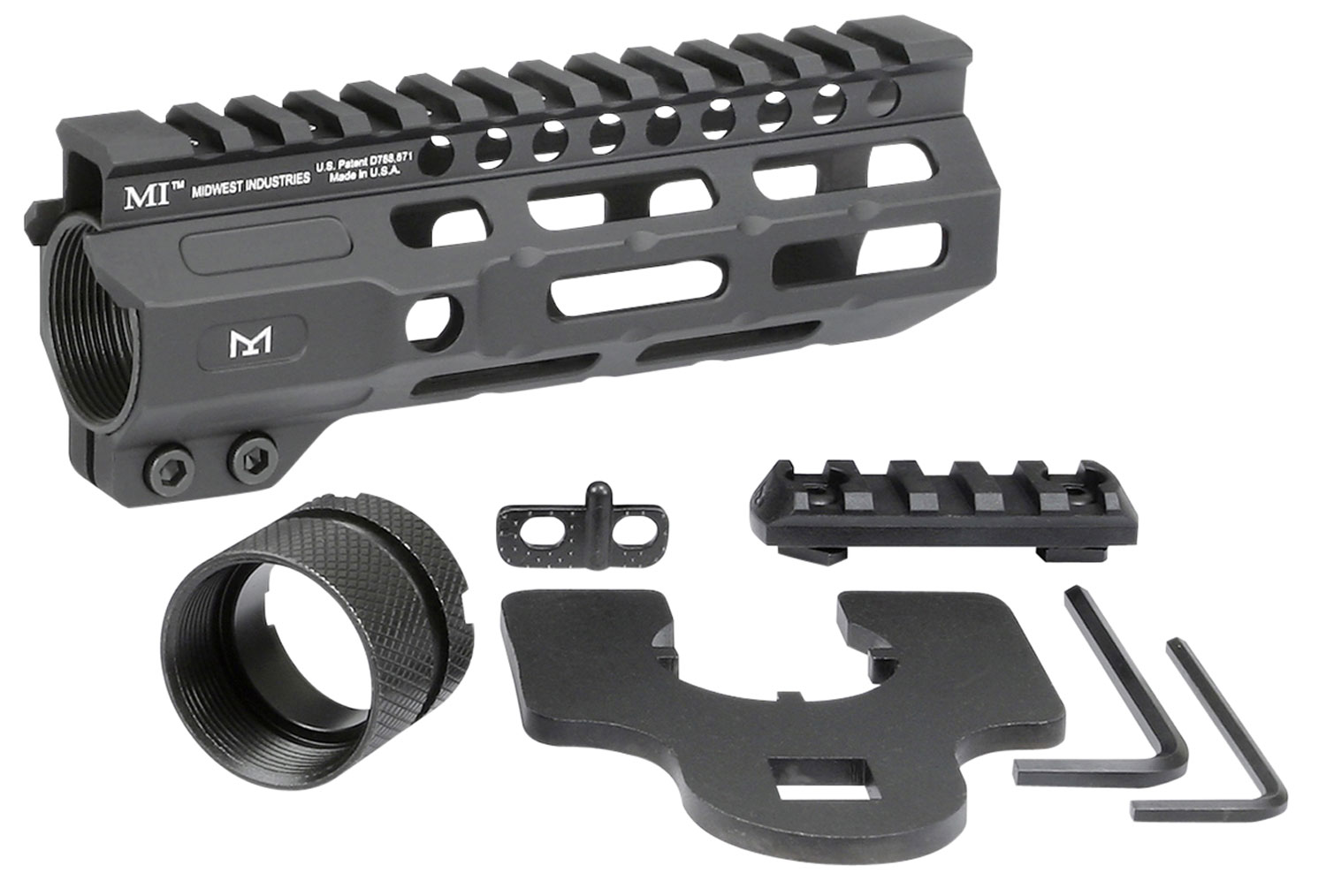 Midwest Industries MICRM6 Combat Black Hardcoat Anodized 6061-T6 Aluminum 6″ Picatinny/M-LOK