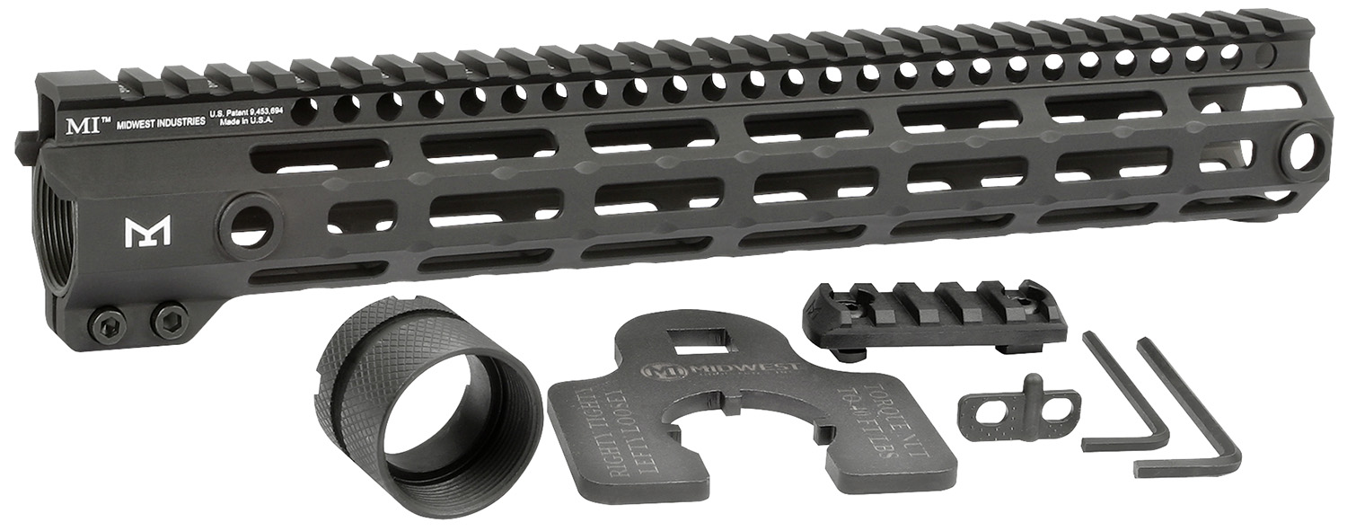 Midwest Industries MIG4M12625 Tactical G4M Handguard AR-15 Black Hardcoat Anodized Black 12.6″ 6061-T6 Aluminum M-LOK