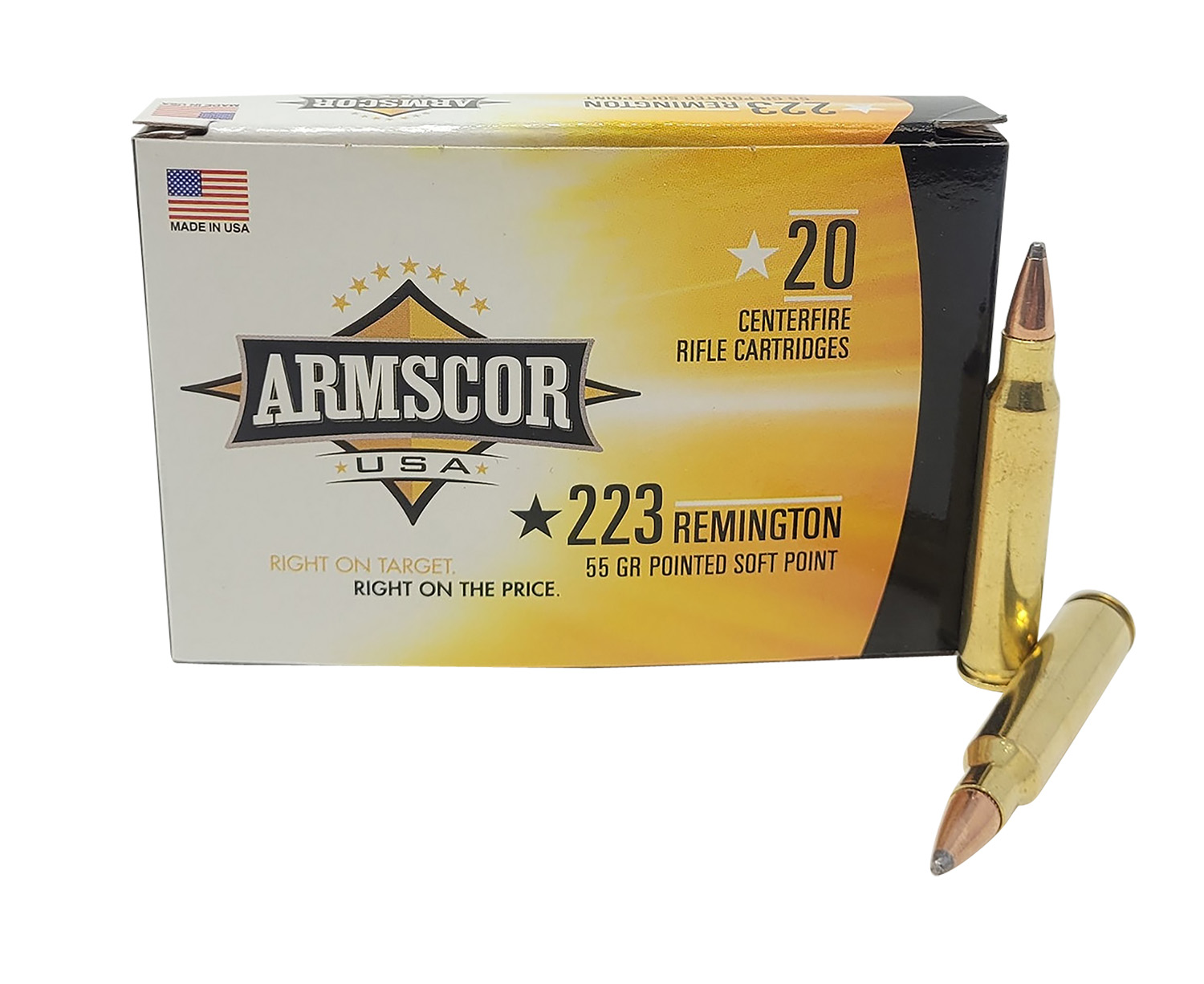Armscor AC2232N USA 223Rem 55gr Pointed Soft Point 20 Per Box/50 Case