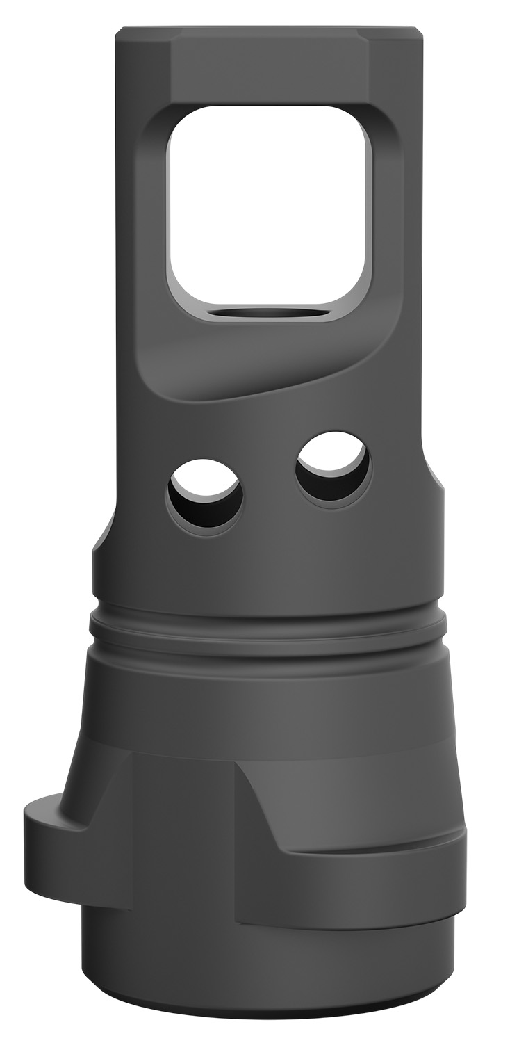 Breek Arms BRK4330 Echo Single Port Muzzle Brake Black Nitride Steel 1/2″x28 Threads 223 Cal/5.56mm Compatible w/ Breek-LOK 3QD