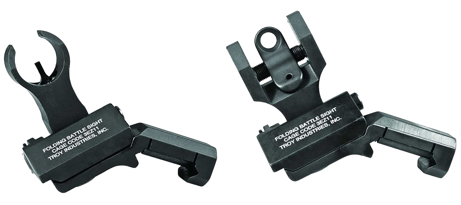 Troy Ind SSIG45SHRBT00 45 Degree BattleSight Set- HK Front & Round Rear Black Hardcoat Anodized