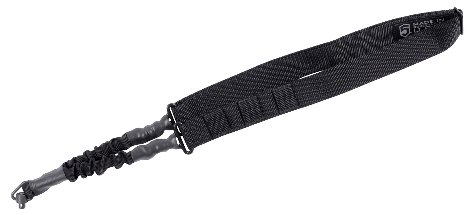 Phase 5 Weapon Systems SLGQD Single Point Sling Black Nylon Strap w/Elastic Shock-Cord 24.50-33.50″ OAL Adjustable Bungee