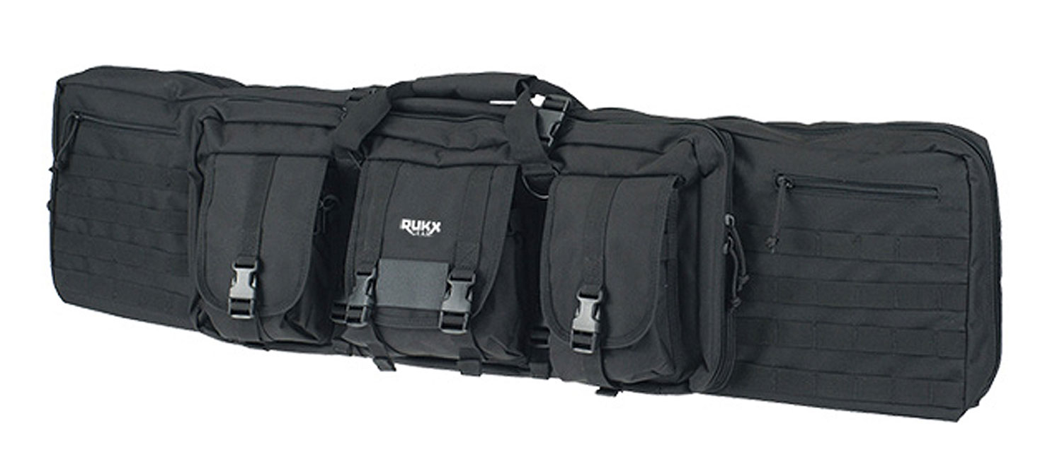 Rukx Gear ATICT36DGB Tactical Double Gun 36″ Water Resistant Black 600D Polyester w/ Non-Rust Zippers Holds up to 2 Rifles
