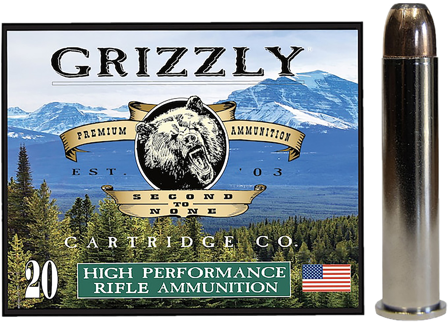 Grizzly Ammo GC45/70+P3 45-70Gov+P 350gr Bonded Flat Point 20 Per Box/10 Case