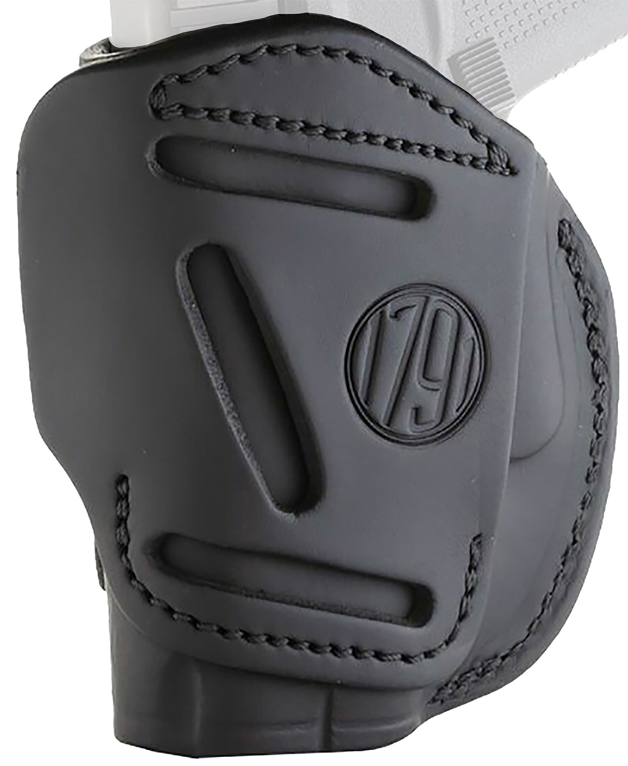 1791 Gunleather 4WH2SBLR 4-Way IWB/OWB Size 02 Stealth Black Leather Belt Clip Compatible w/Ruger LCP/S&W Bodyguard/Glock 42/43/43X Right Hand