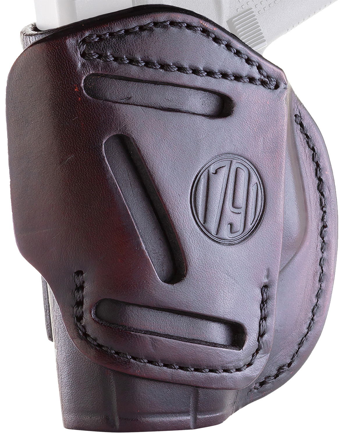 1791 Gunleather 4WH2SBRR 4-Way IWB/OWB Size 02 Signature Brown Leather Belt Clip Compatible w/Ruger LCP/S&W Bodyguard/Glock 42/43/43X Right Hand
