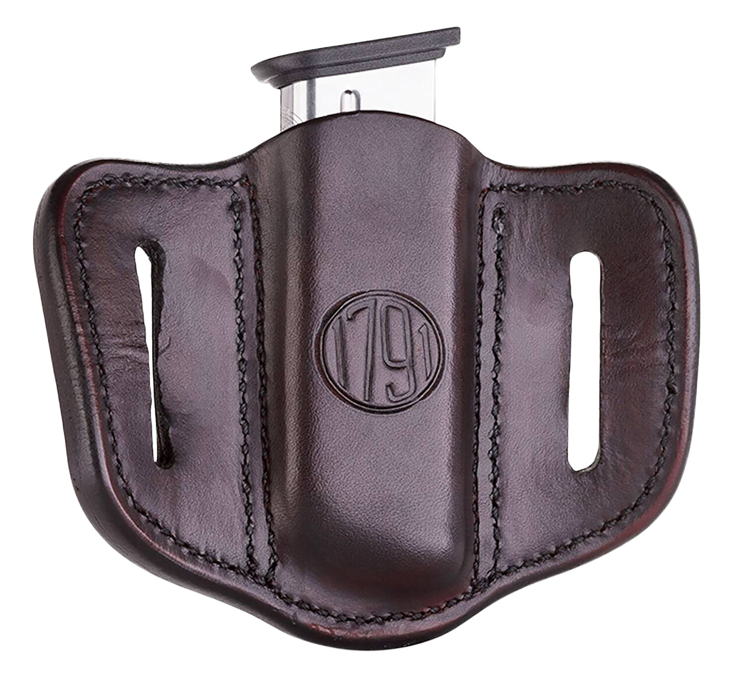 1791 Gunleather MAG11SBRA MAG1.1 Single Mag Holster Signature Brown Leather Belt Slide Compatible w/ Single Stack Ambidextrous