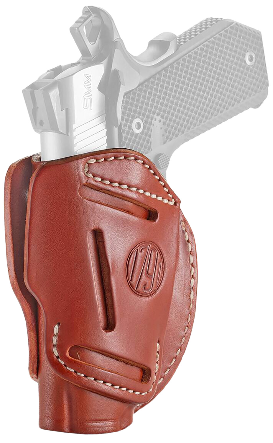 1791 Gunleather 3WH1CBRA 3-Way  IWB/OWB Size 01 Classic Brown Leather Belt Loop Fits 1911 3-4″ Ambidextrous Hand