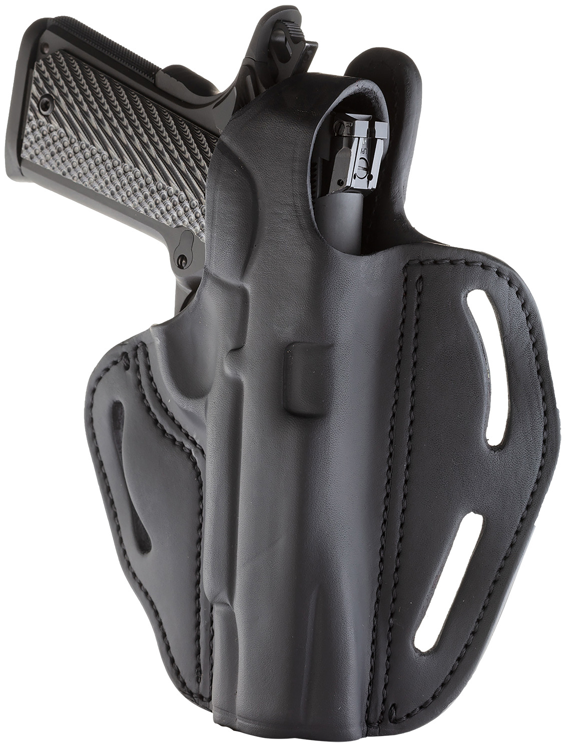 1791 Gunleather BHX1CLSBLR BHX OWB Size 01 Stealth Black Leather Belt Slide Fits 4″-5″ 1911 Right Hand