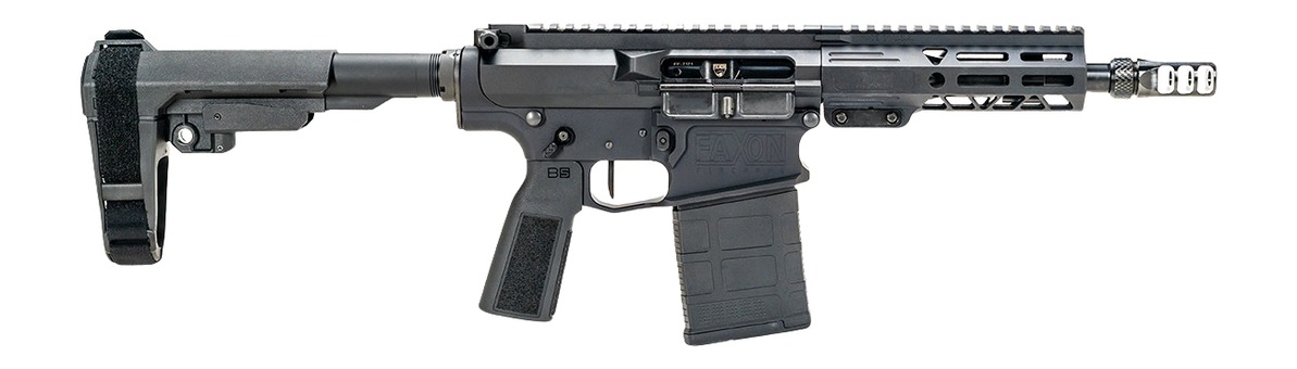 Faxon Firearms FX8608 Sentinel  8.6 Blackout 8″ Big Gunner Barrel, Black Aluminum Receiver w/Picatinny Rail, M-LOK Handguard, Black Polymer B5 Grip
