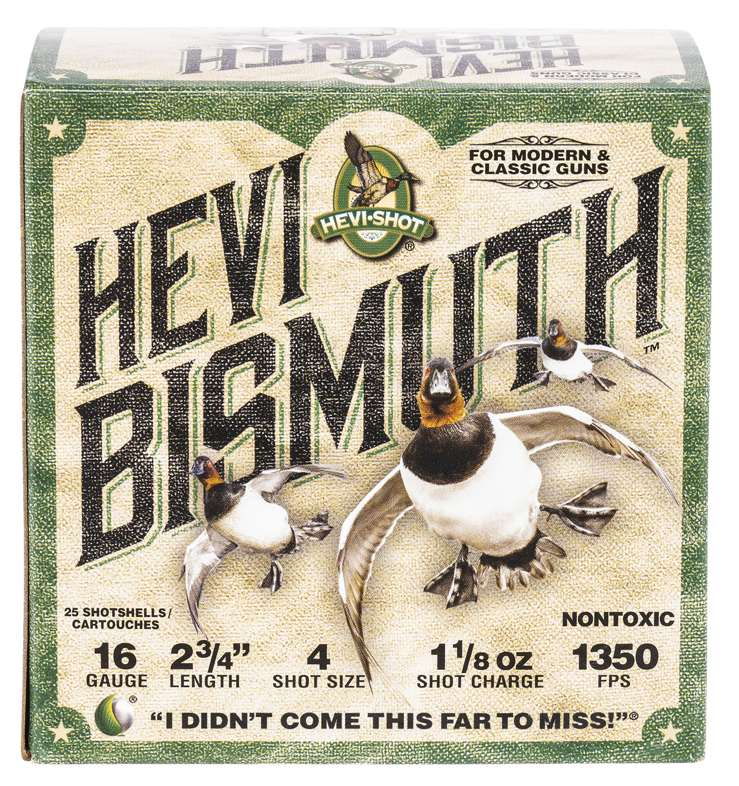 HEVI-Shot HS16704 HEVI-Bismuth 16Gauge 2.75″ 1 1/8oz Bismuth 4Shot 25 Per Box/10 Case