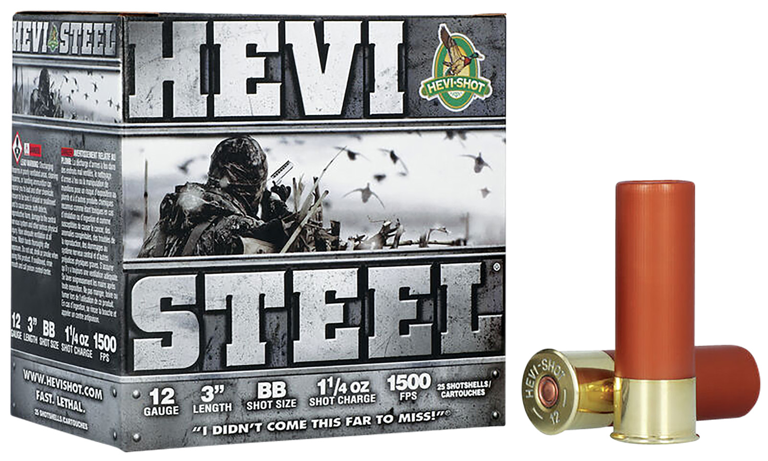 HEVI-Shot HS60088 HEVI-Steel 12Gauge 3″ 1 1/4oz BBShot 25 Per Box/10 Case
