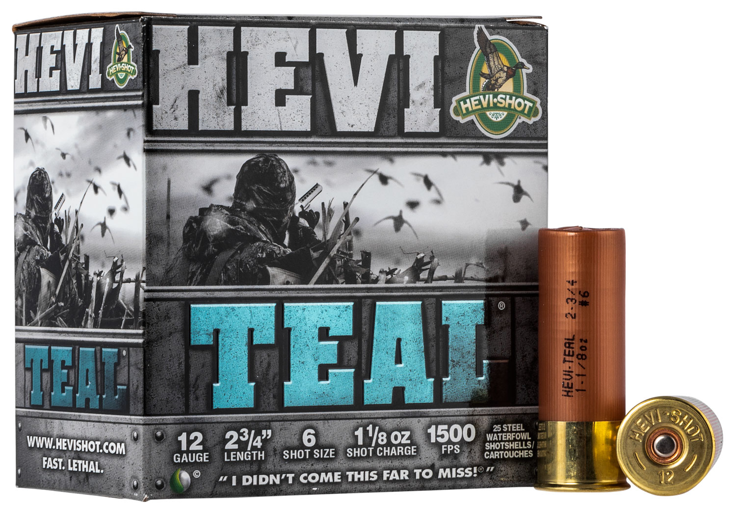 HEVI-Shot HS61226 HEVI-Teal 12Gauge 2.75″ 1 1/8oz 6Shot 25 Per Box/10 Case