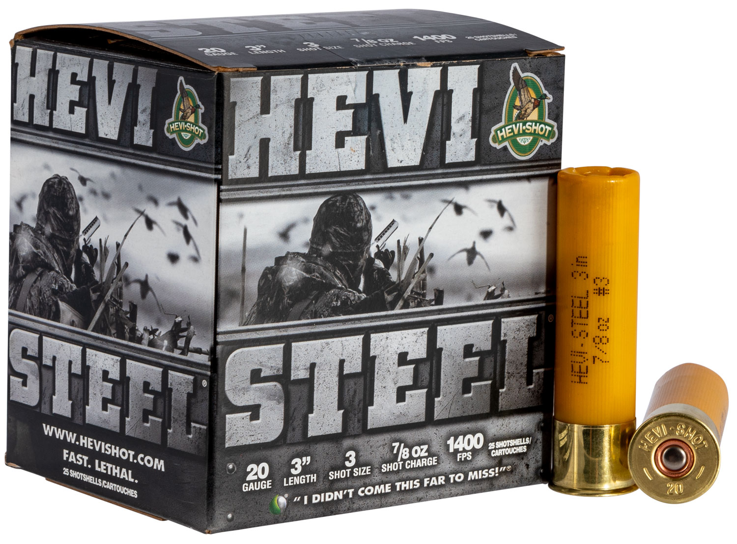 HEVI-Shot HS62003 HEVI-Steel 20Gauge 3″ 7/8oz 3Shot 25 Per Box/10 Case