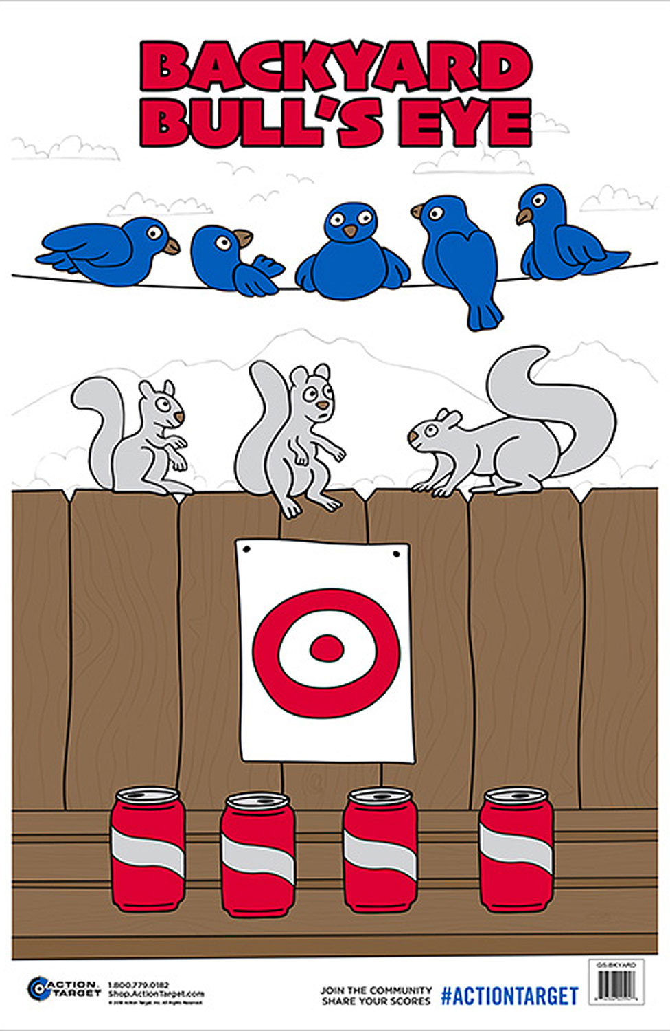Action Target GSBKYARD100 Entertainment Animals/Cans/Target Paper Hanging 23″ x 35″ Multi-Color 100 Per Box