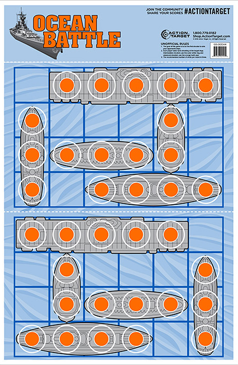 Action Target GSOCEAN100 Entertainment Ships Paper Hanging 23″ x 35″ Blue/Red 100 Per Box
