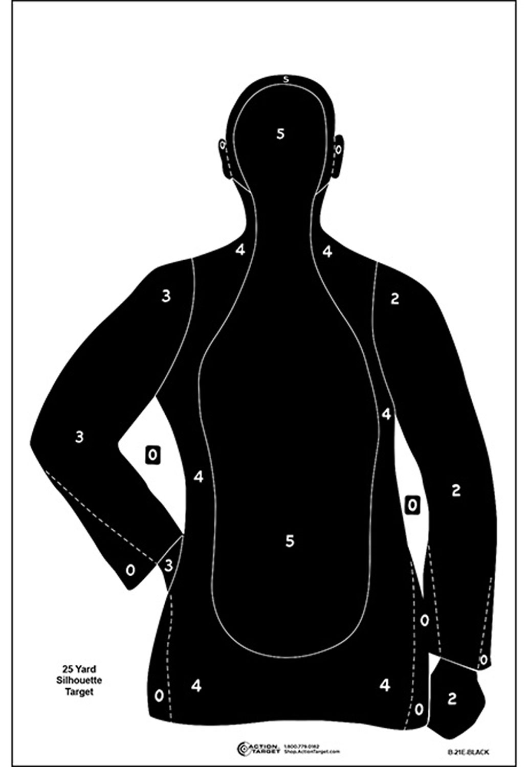 Action Target B21EBLACK100 Qualification Silhouette Paper 23″ x 35″ Black 100 Per Box