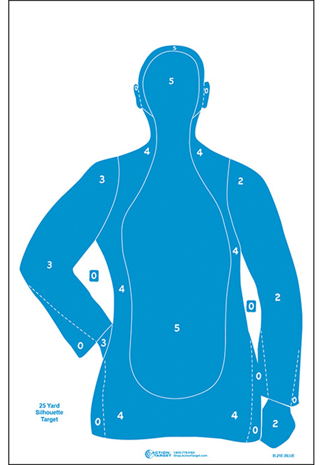 Action Target B21EBLUE100 Qualification Silhouette Paper Hanging 23″ x 35″ Blue 100 Per Box