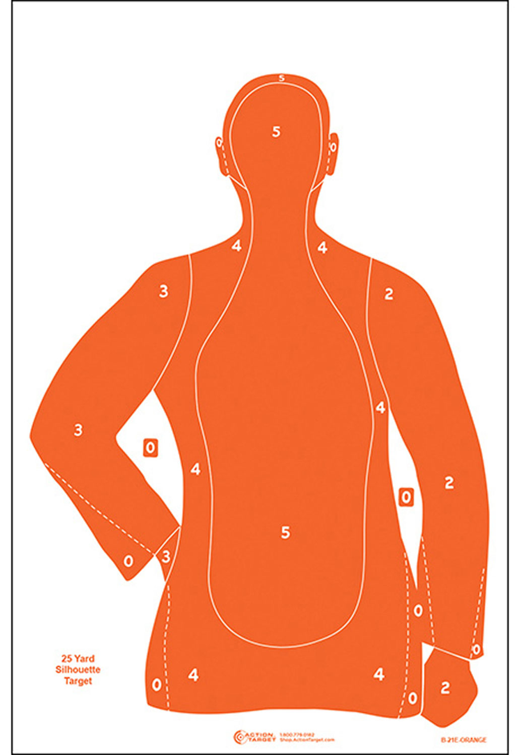 Action Target B21EORANGE100 Qualification Silhouette Paper 23″ x 35″ Orange 100 Per Box