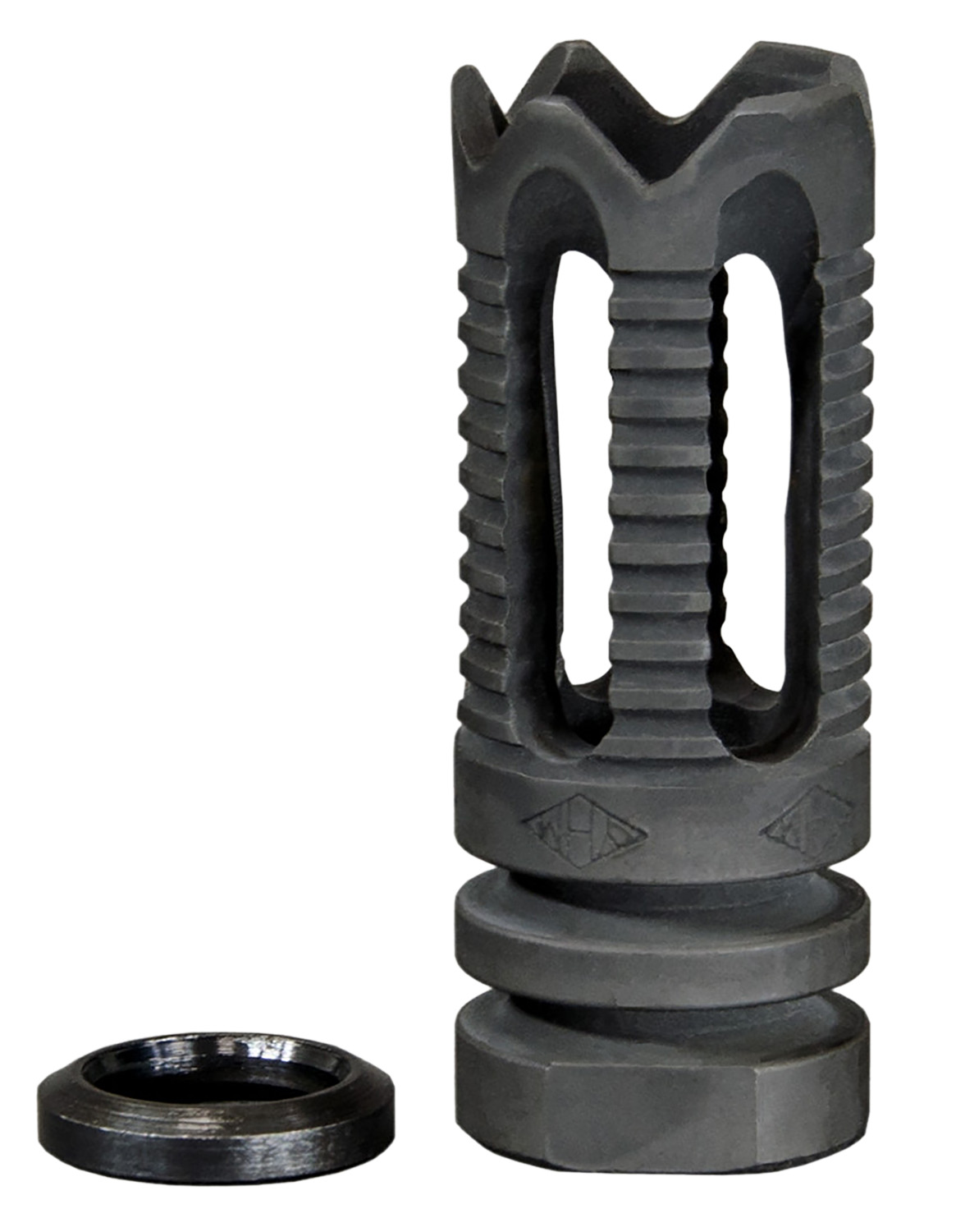 Yankee Hill 285C2 Phantom Flash Hider Black Steel with 1/2″-28 tpi Threads & Teeth for 5.56x45mm NATO AR-Platform