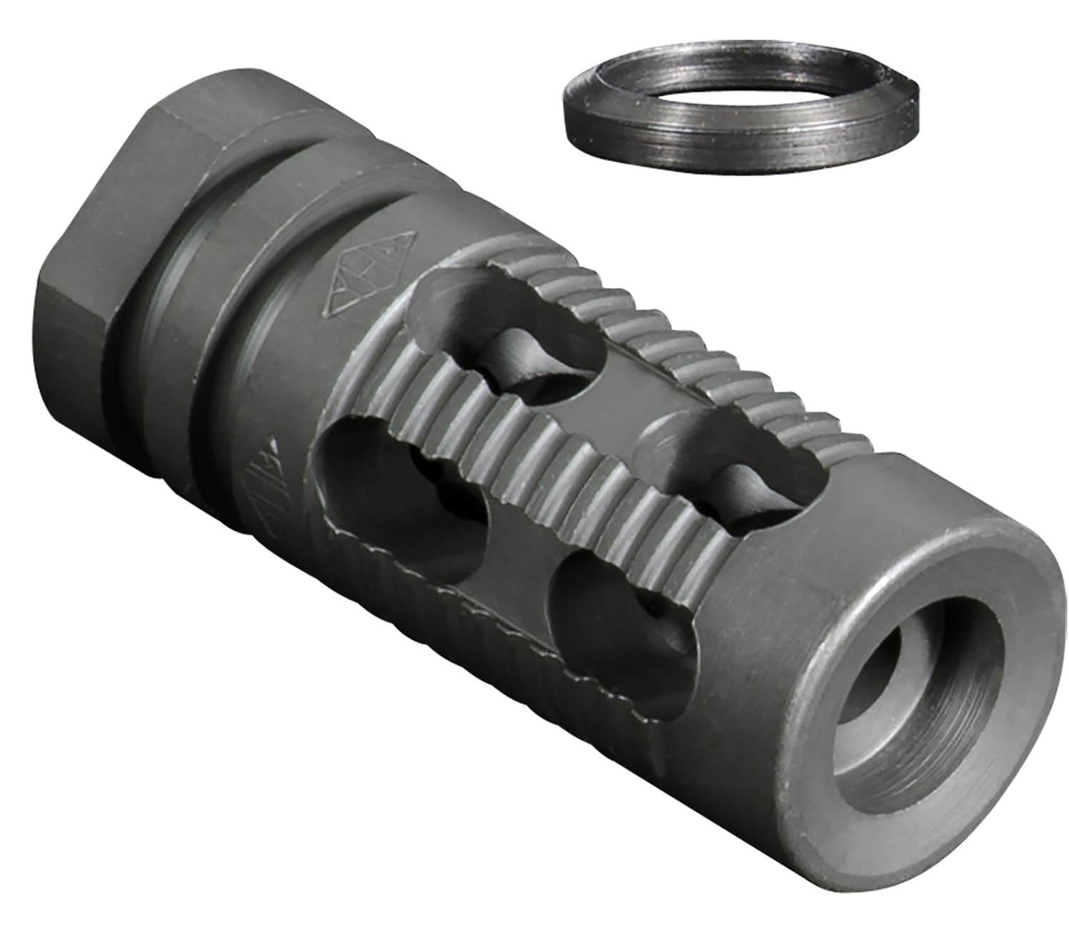 Yankee Hill 285M2 Phantom Comp/Brake with Smooth End, 1/2″-28 tpi Threads 2.25″ OAL for 5.56mm