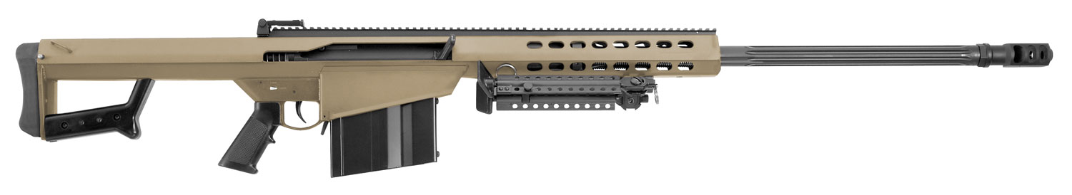 Barrett 14031 M82A1 50 BMG 10+1 29″ Fluted Barrel, Flat Dark Earth Cerakote Steel Receiver, M1913 Picatinny Acc. Rail, FDE Synthetic Stock w/Sorbothane Recoil Pad, Includes Hard Carry Case