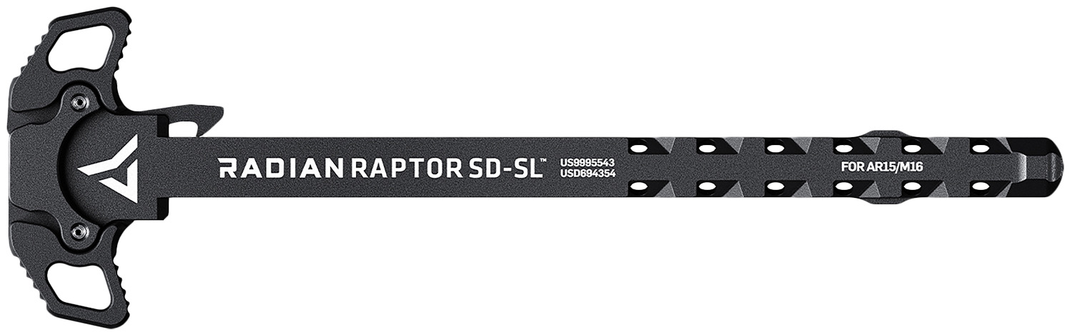 Radian Weapons R0278 Raptor SD-SL Ambi Charging Handle, Black, Slim Line Handles, Gas Ported Shaft, Fits Mil-Spec AR-15/M16 Platform
