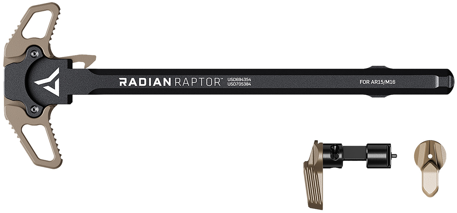 Radian Weapons R0299 Raptor Charging Handle & 45/90 Talon Safety, FDE, Ambi Controls, Fits Mil-Spec AR-15/M16 Platform