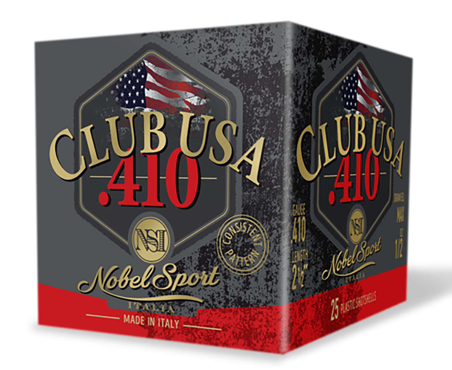 Nobel/eurosports Llc ANS4128 Club USA 410Gauge 2.50″ 1/2oz 8Shot 25 Per Box/10 Case