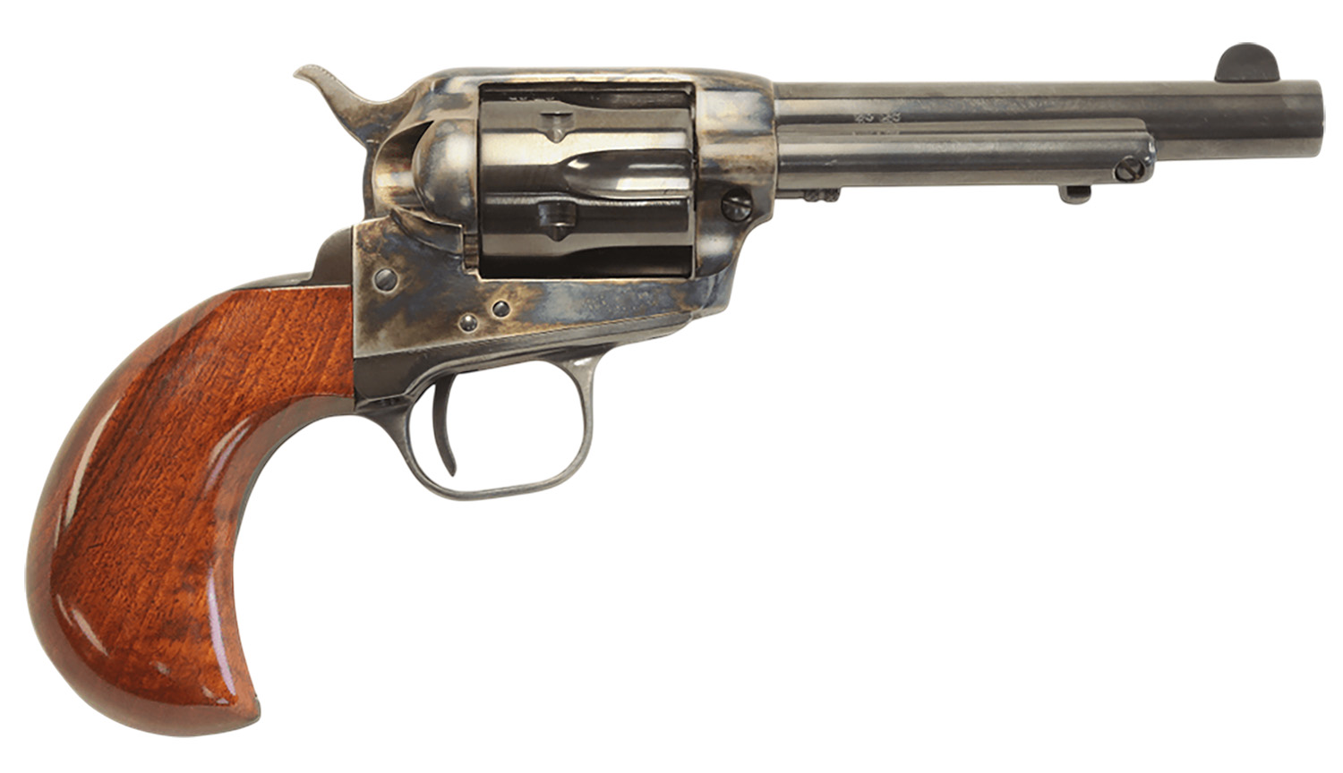 Taylors & Company Uberti Stallion 38 Special 6 Shot 4.75″ Blued Round Barrel, Blued Cylinder, Color Case Hardened Steel Frame, Walnut Birdshead Grip, Exposed Hammer
