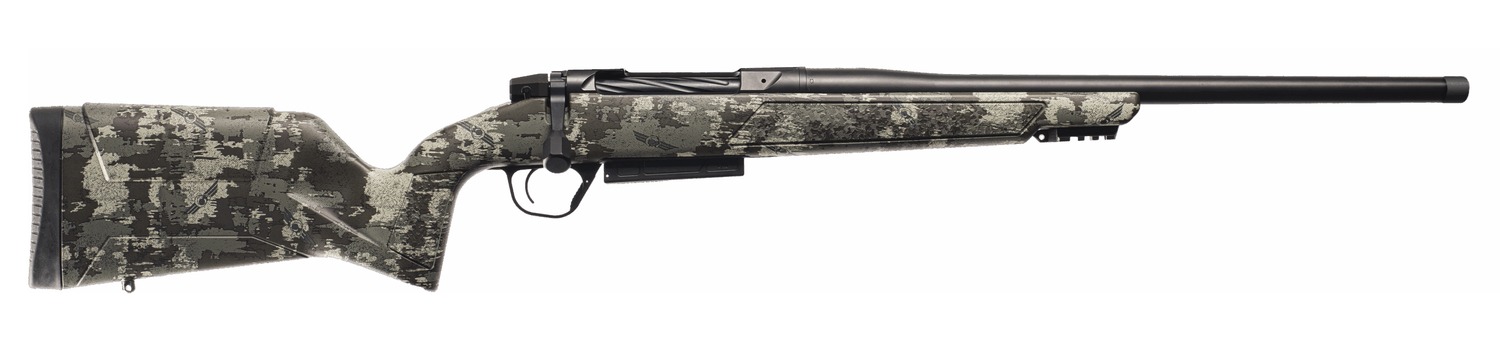 Christensen Arms 801-15026-01 Evoke Hunter 300 Win Mag 3+1 22″ Black Cerakote Threaded Barrel, Receiver & Forend w/Picatinny Rail, Brush Camo Fixed Synthetic Stock