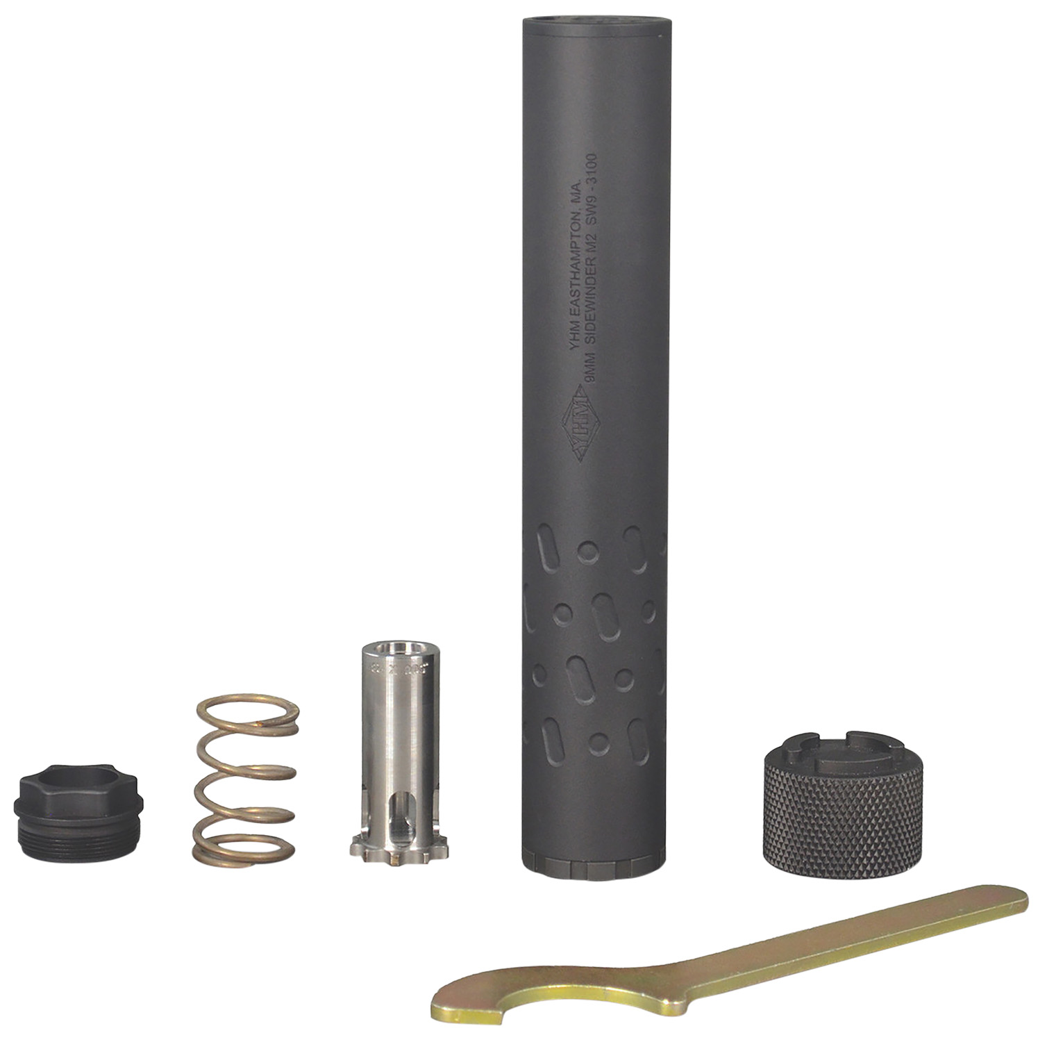 Yankee Hill 206528 Sidewinder M2 9mm Luger 1.375″ Black Stainless Steel Aluminum 1/2″-28 tpi