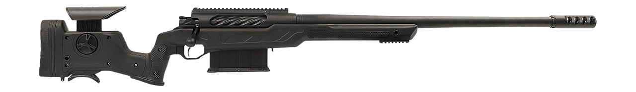 Cadex Inc CDXBMGQUA5029HI20I1J5N BMG Quake  50 BMG 3+1 29″ Black DLC Match Grade Threaded Barrel, Black Cerakote Receiver w/Picatinny Rail, Adj Cheek Piece & LOP Black Polymer Stock