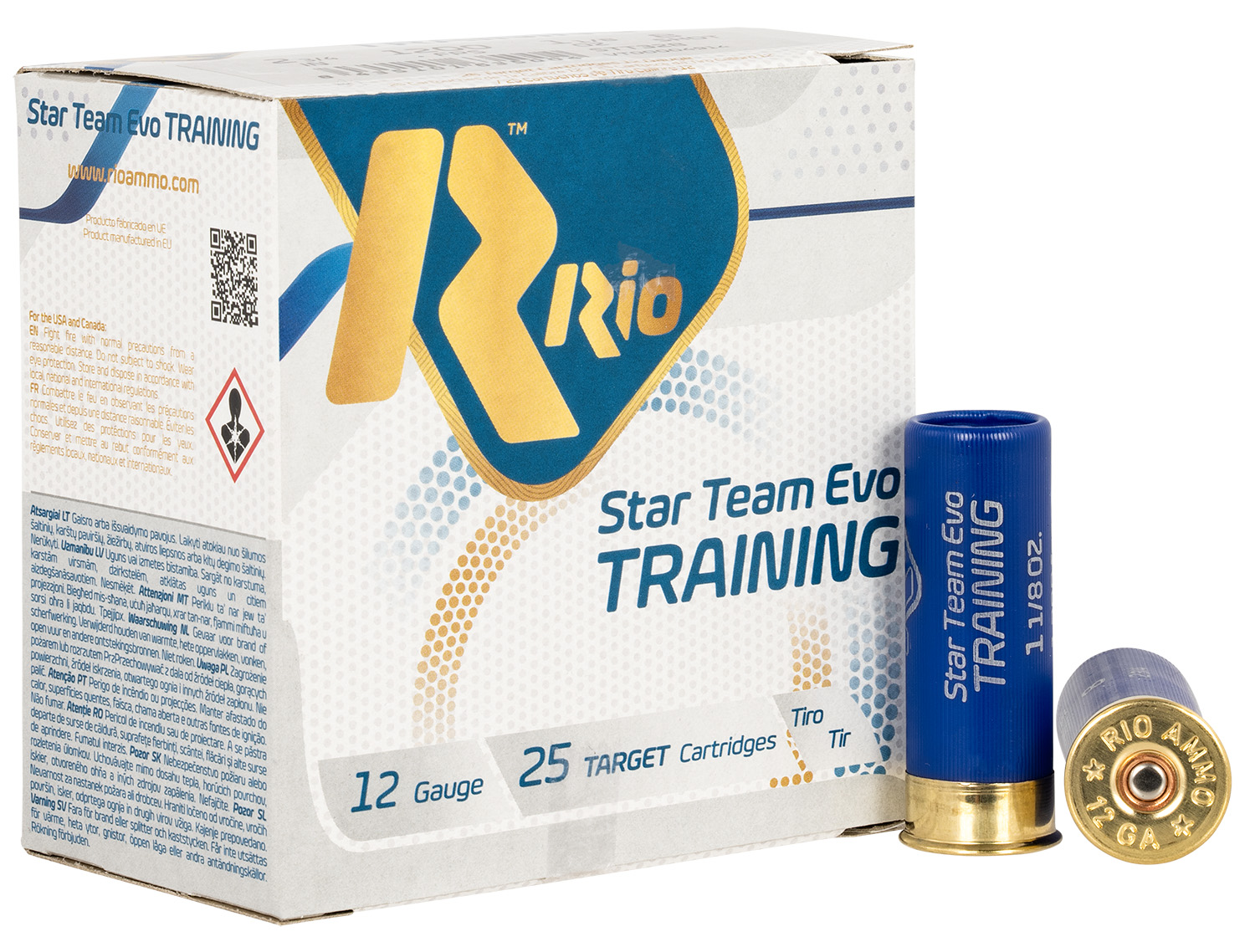 Rio Ammunition STT328 Star Team EVO 12Gauge 2.75″ 1 1/8oz 8Shot 25 Per Box/10 Case