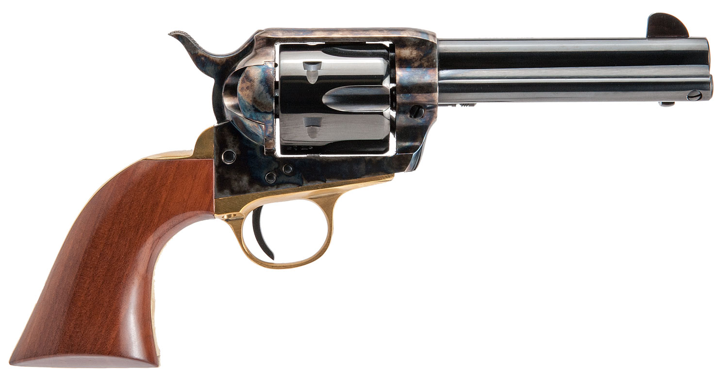 Cimarron PPP357 Pistolero 38 Special 6 Shot 4.75″ Blued Steel Barrel, Blued Cylinder, Color Case Hardened Steel Frame, Walnut Grip, Exposed Hammer