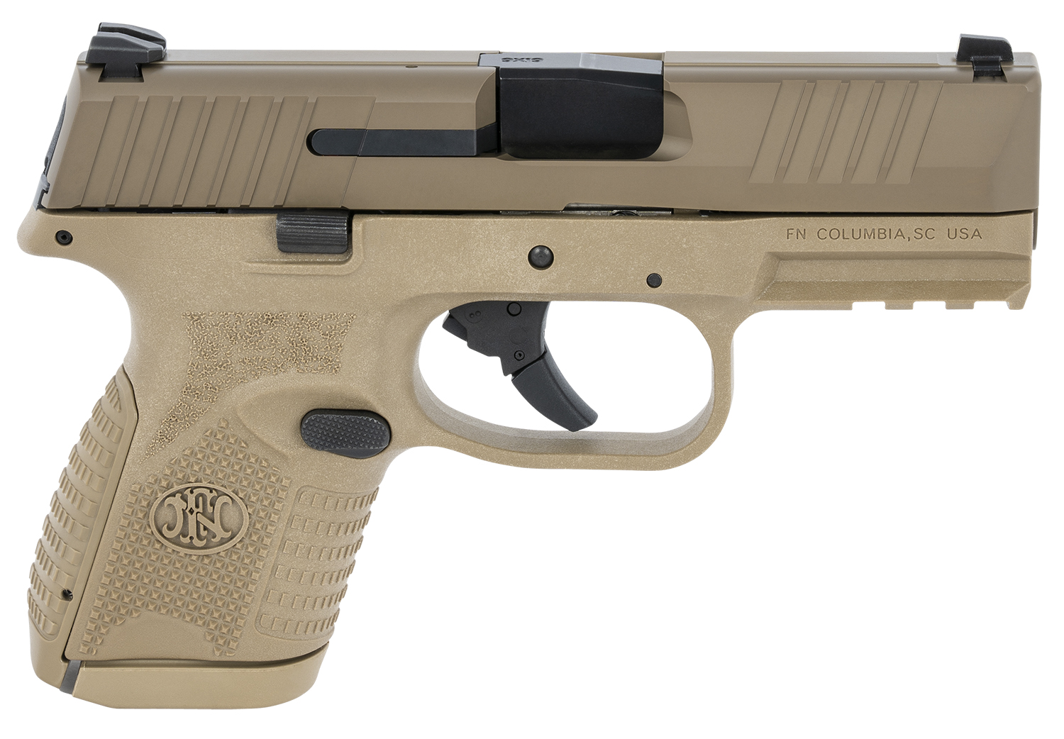 FN 66100819 509 Compact 9mm Luger 3.70″ Barrel 10+1, Flat Dark Earth Polymer Frame With Mounting Rail, Flat Dark Earth Stainless Steel Slide, No Manual Safety