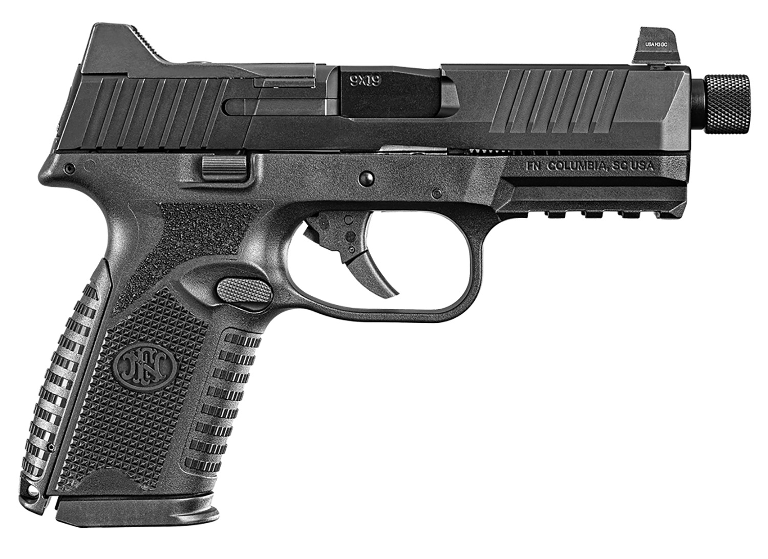 FN 66100838 509MT Mid-Size Frame 9mm Luger 10+1 4.50″ Black Target Crown/Threaded Steel Barrel, Matte Black Optic Ready/Serrated Steel Slide, Matte Black Polymer Frame w/Picatinny Rail, Ambidextrous