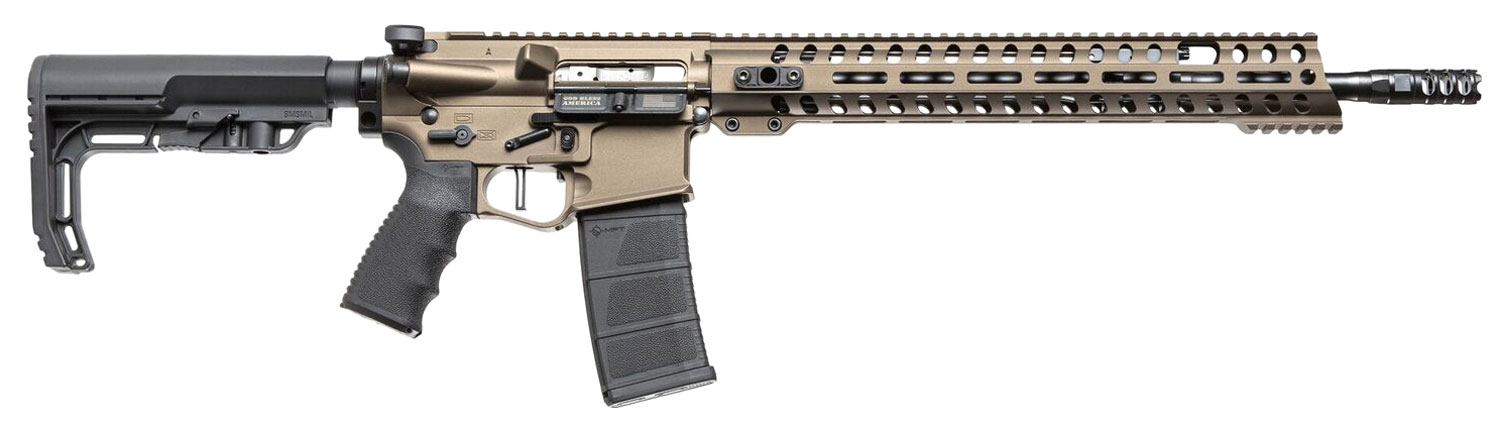 Patriot Ordnance Factory 00910 Renegade + 223 Rem,5.56x45mm NATO 16.50″ 30+1 Burnt Bronze 6 Position MFT BMS Minimalist Stock