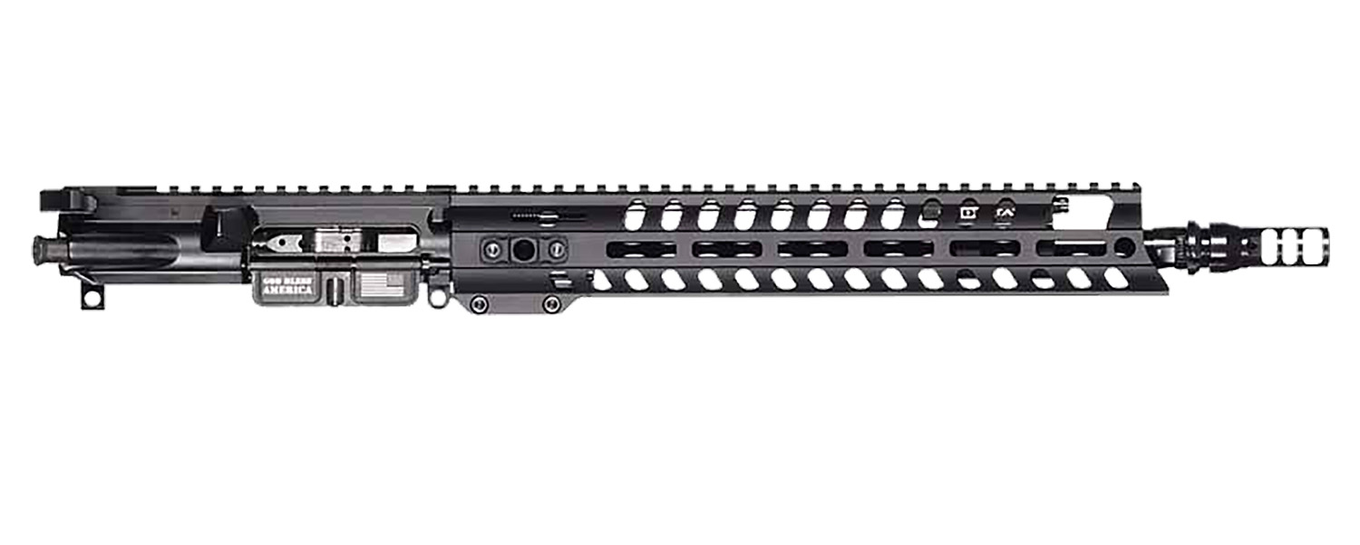 Patriot Ordnance Factory Renegade + Complete Upper 5.56x45mm NATO 10.50″ Black Nitride Barrel Aluminum Black Anodized Receiver 9″ M-LOK Handguard Adjustable Block