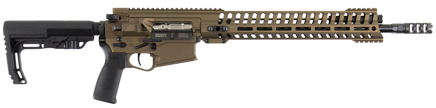 Patriot Ordnance Factory 01467 Revolution Gen4 308 Win,7.62x51mm NATO 16.50″ 20+1 Burnt Bronze 6 Position MFT BMS Minimalist Stock MLOK