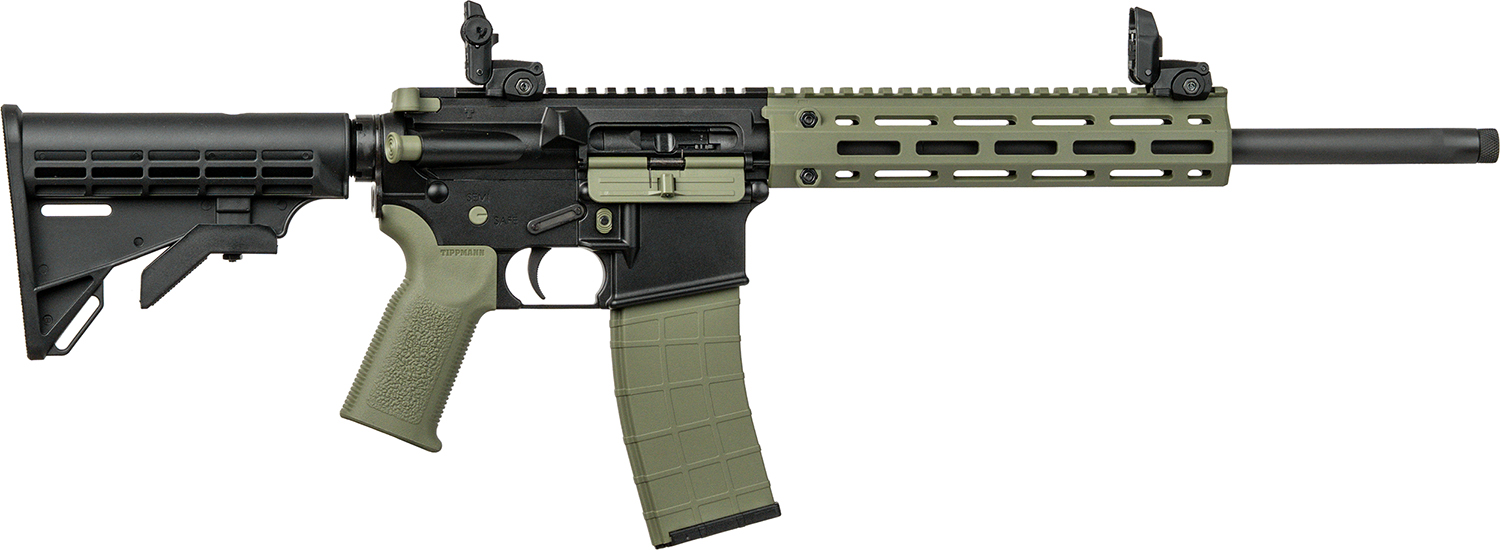 Tippmann Arms A101228 M4 LTE MSR 22 LR 25+1 16″ Black Parkerized Threaded Barrel, OD Green Aluminum Receiver w/Picatinny Rail, M-LOK Handguard, Black Adj CAR15 Polymer Stock, OD Green Gen2 Grip, Right